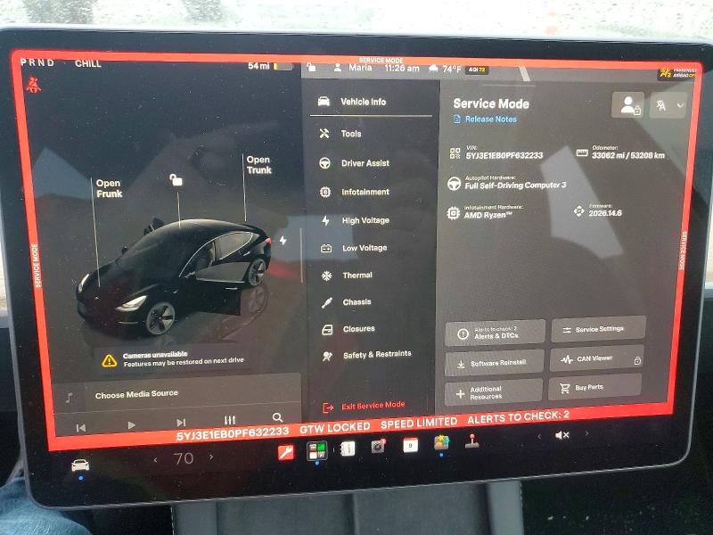 Продажа на аукционе авто 2023 Tesla Model 3, vin: 5YJ3E1EB0PF632233, номер лота: 56466786