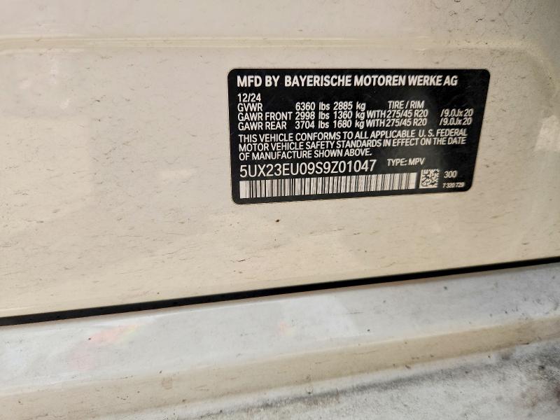 2025 Bmw X5 მანქანა იყიდება აუქციონზე, vin: 5UX23EU09S9Z01047, აუქციონის ნომერი: 57946346