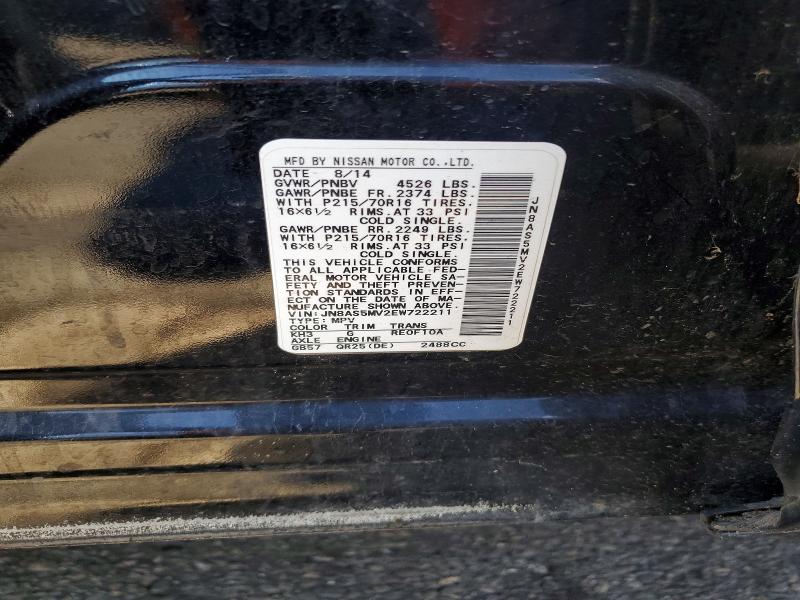 Aukcja sprzedaży 2014 Nissan Rogue Select, vin: JN8AS5MV2EW722211, numer aukcji: 55523516