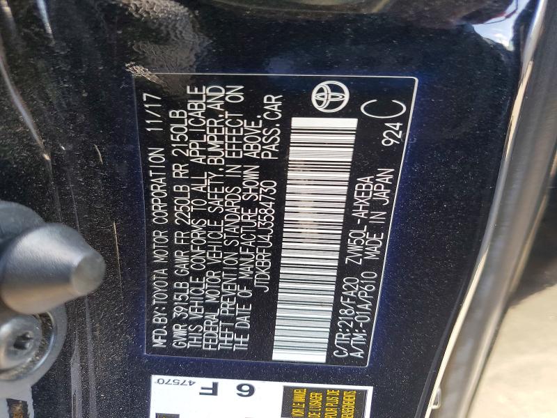 Продажа на аукционе авто 2018 Toyota Prius, vin: JTDKBRFU4J3584730, номер лота: 56843046