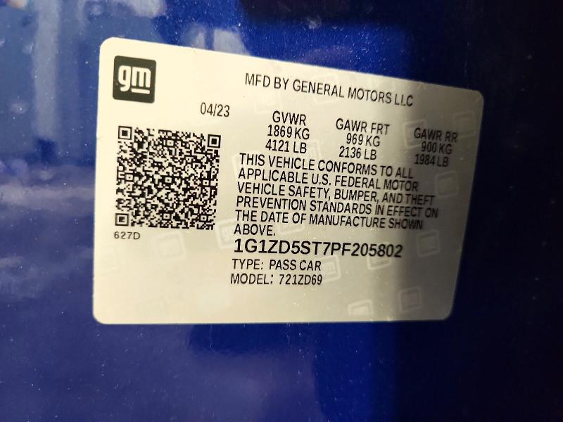 57015366 :رقم المزاد ، 1G1ZD5ST7PF205802 vin ، 2023 Chevrolet Malibu مزاد بيع