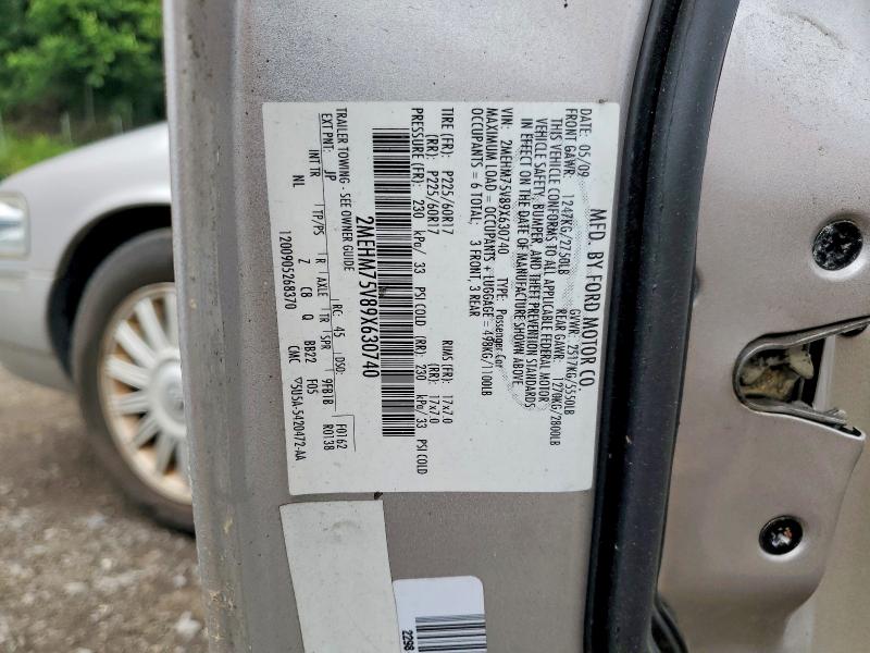 Продажа на аукционе авто 2009 Mercury Grand Marquis, vin: 2MEHM75V89X630740, номер лота: 57837516