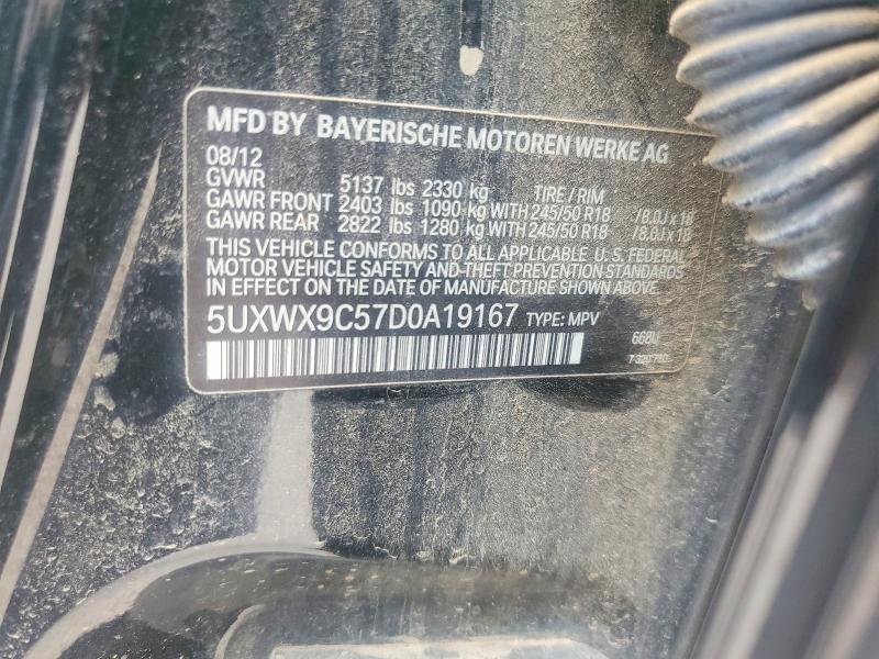 57709936 :رقم المزاد ، 5UXWX9C57D0A19167 vin ، 2013 Bmw X3 مزاد بيع
