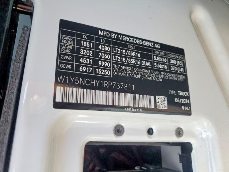 Aukcja sprzedaży 2024 Mercedes-benz Sprinter, vin: W1Y5NCHY1RP737811, numer aukcji: 85983725