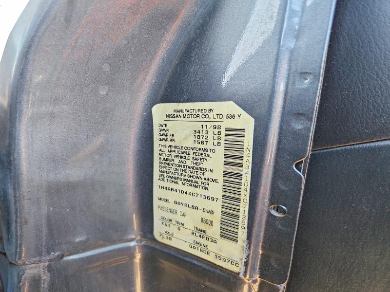 Aukcja sprzedaży 1999 Nissan Sentra, vin: 1N4AB41D4XC713697, numer aukcji: 55615986