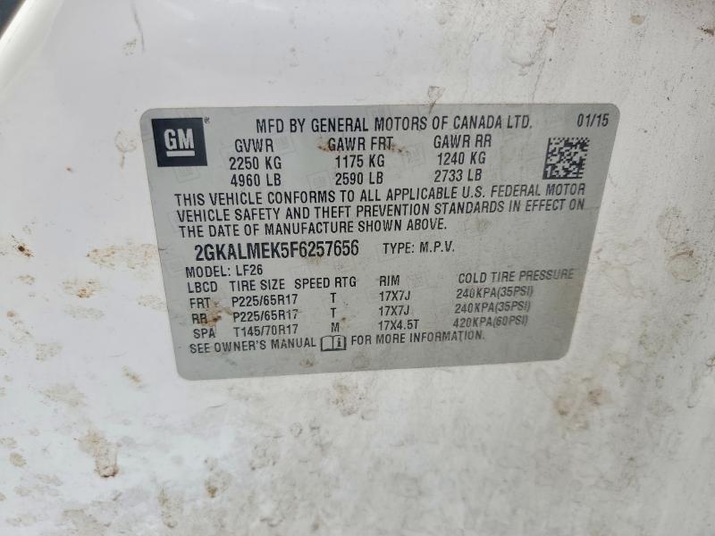 Aukcja sprzedaży 2015 Gmc Terrain, vin: 2GKALMEK5F6257656, numer aukcji: 55777036