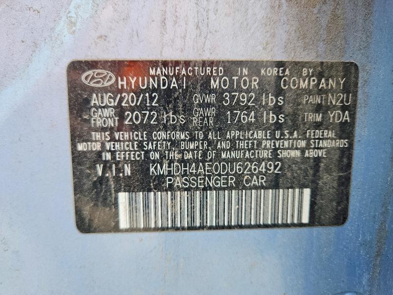 Продаж на аукціоні авто 2013 Hyundai Elantra, vin: KMHDH4AE0DU626492, номер лоту: 58455906