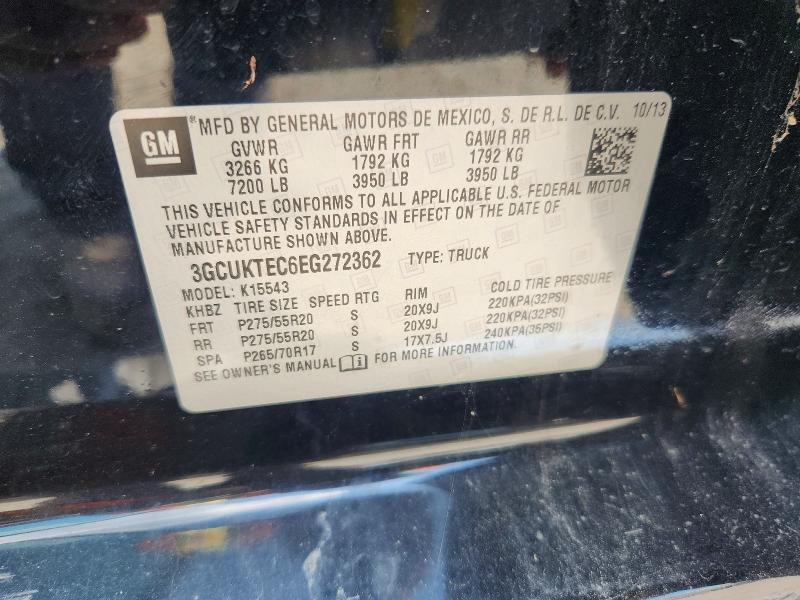 2014 Chevrolet Silverado მანქანა იყიდება აუქციონზე, vin: 3GCUKTEC6EG272362, აუქციონის ნომერი: 58772886
