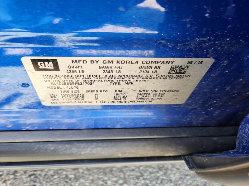 Продажа на аукционе авто 2015 Buick Encore, vin: KL4CJBSB5FB217054, номер лота: 59665776