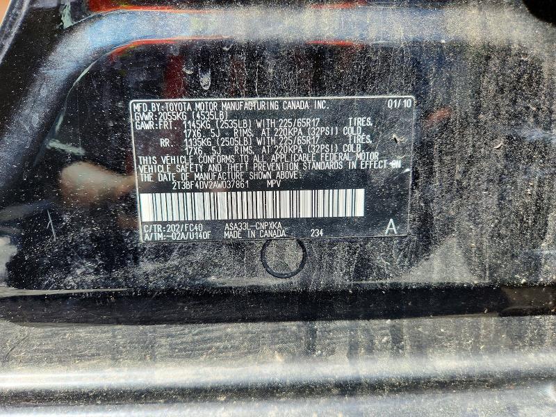 Aukcja sprzedaży 2010 Toyota Rav4, vin: 2T3BF4DV2AW037861, numer aukcji: 56537116