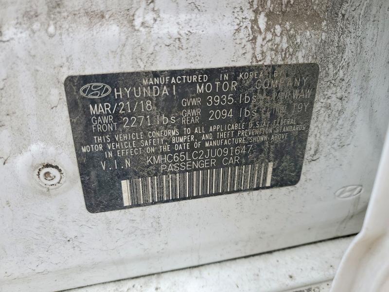 Aukcja sprzedaży 2018 Hyundai Ioniq, vin: KMHC65LC2JU091647, numer aukcji: 56417266