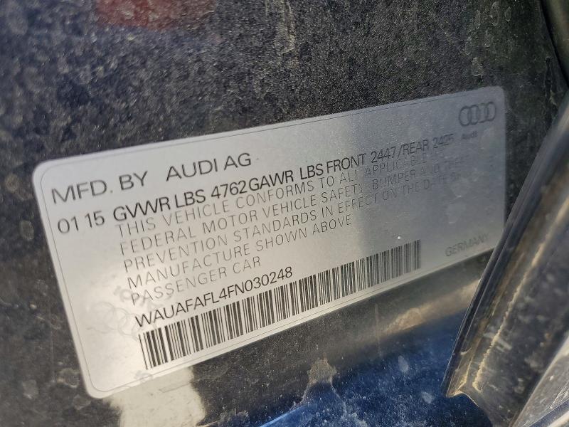 Aukcja sprzedaży 2015 Audi A4, vin: WAUAFAFL4FN030248, numer aukcji: 57492676