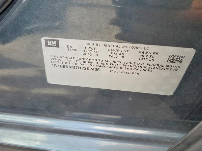 Продаж на аукціоні авто 2017 Chevrolet Cruze, vin: 1G1BE5SM7H7202465, номер лоту: 57214086