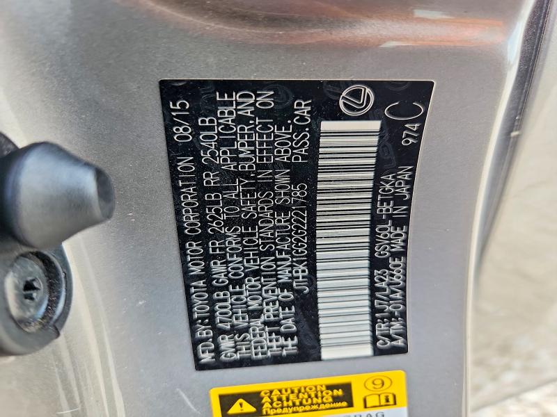 2016 Lexus Es მანქანა იყიდება აუქციონზე, vin: JTHBK1GG2G2221785, აუქციონის ნომერი: 58327256
