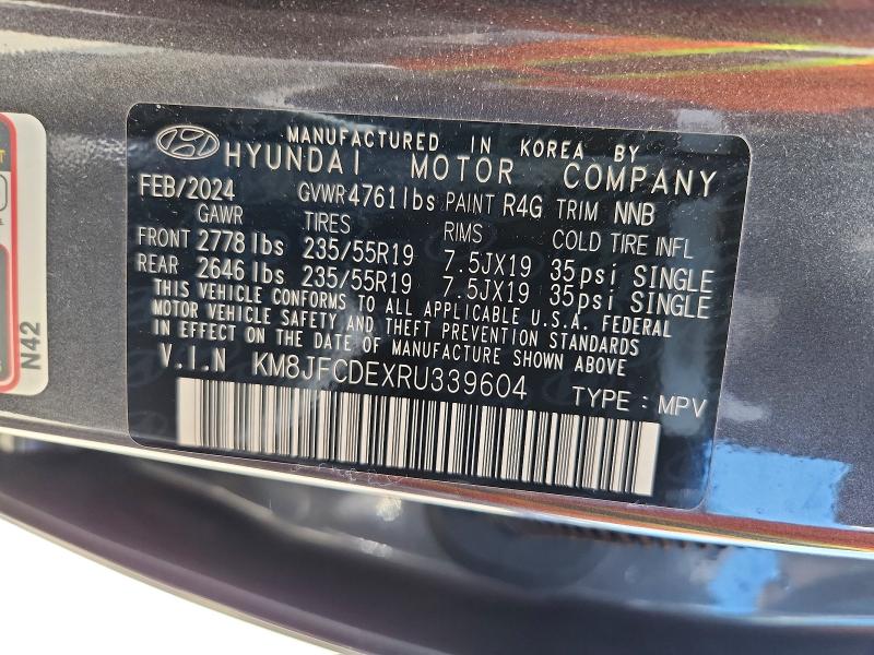 2024 Hyundai Tucson მანქანა იყიდება აუქციონზე, vin: KM8JFCDEXRU339604, აუქციონის ნომერი: 57425916