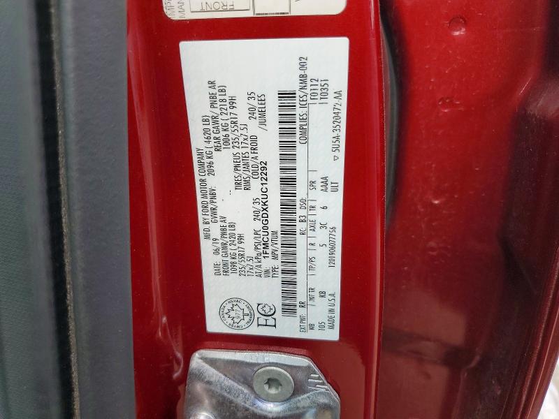 Aukcja sprzedaży 2019 Ford Escape, vin: 1FMCU0GDXKUC12292, numer aukcji: 59344646