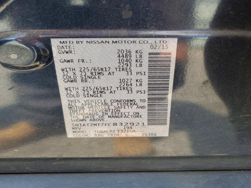 Продаж на аукціоні авто 2015 Nissan Rogue, vin: 5N1AT2MT7FC832921, номер лоту: 57750256