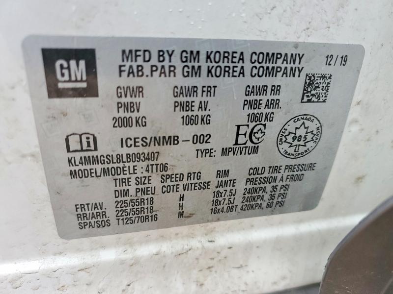 Aukcja sprzedaży 2020 Buick Encore Gx, vin: KL4MMGSL8LB093407, numer aukcji: 57835076