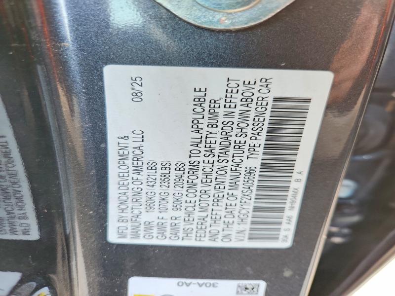 Aukcja sprzedaży 2025 Honda Accord, vin: 1HGCY1F2XSA056966, numer aukcji: 57567056