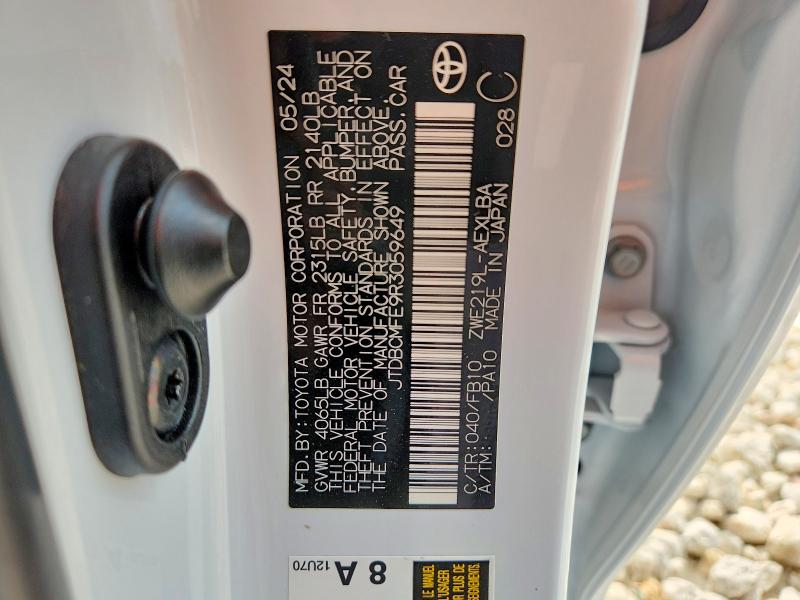 57782506 :رقم المزاد ، JTDBCMFE9R3059649 vin ، 2024 Toyota Corolla Hybrid مزاد بيع