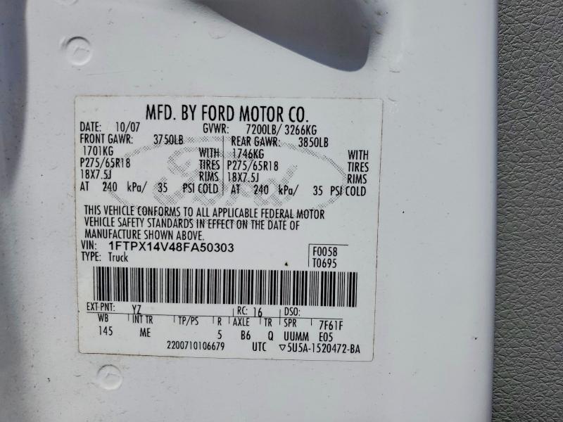 Aukcja sprzedaży 2008 Ford F150, vin: 1FTPX14V48FA50303, numer aukcji: 56027676