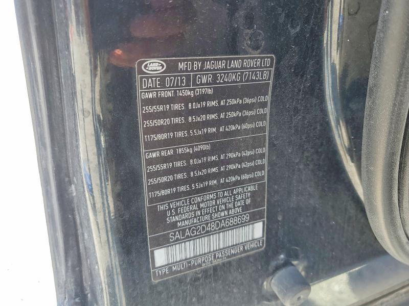 Продажа на аукционе авто 2013 Land Rover Lr4, vin: SALAG2D48DA688699, номер лота: 57253906
