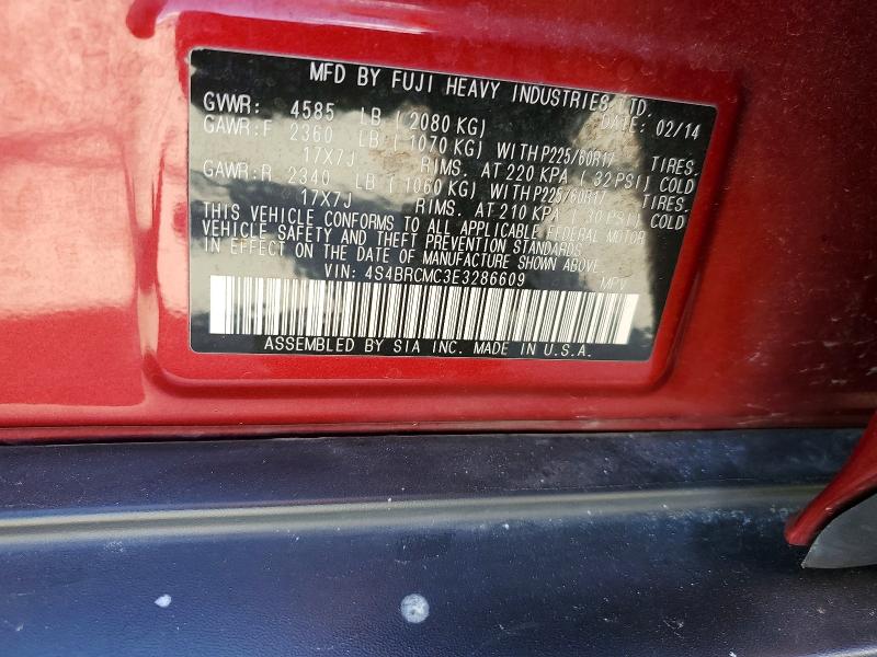 Продаж на аукціоні авто 2014 Subaru Outback, vin: 4S4BRCMC3E3286609, номер лоту: 56928586