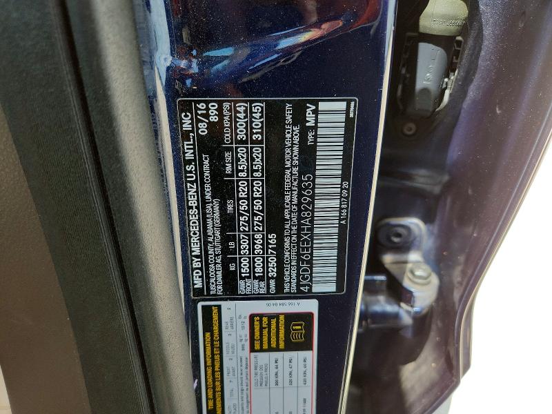 55732696 :رقم المزاد ، 4JGDF6EEXHA829635 vin ، 2017 Mercedes-benz Gls مزاد بيع