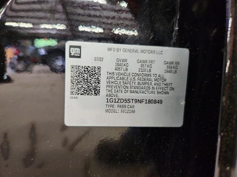 Aukcja sprzedaży 2022 Chevrolet Malibu, vin: 1G1ZD5ST9NF180849, numer aukcji: 57156806