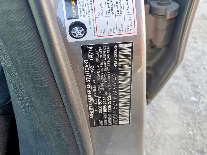 55592416 :رقم المزاد ، WDDHF5KB8FB090143 vin ، 2015 Mercedes-benz E مزاد بيع