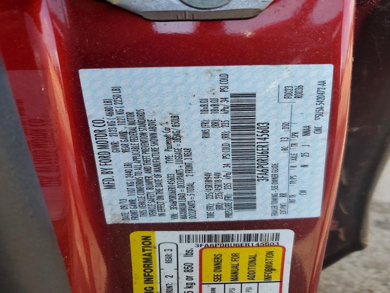 57083476 :رقم المزاد ، 3FA6P0RU6ER145603 vin ، 2014 Ford Fusion مزاد بيع