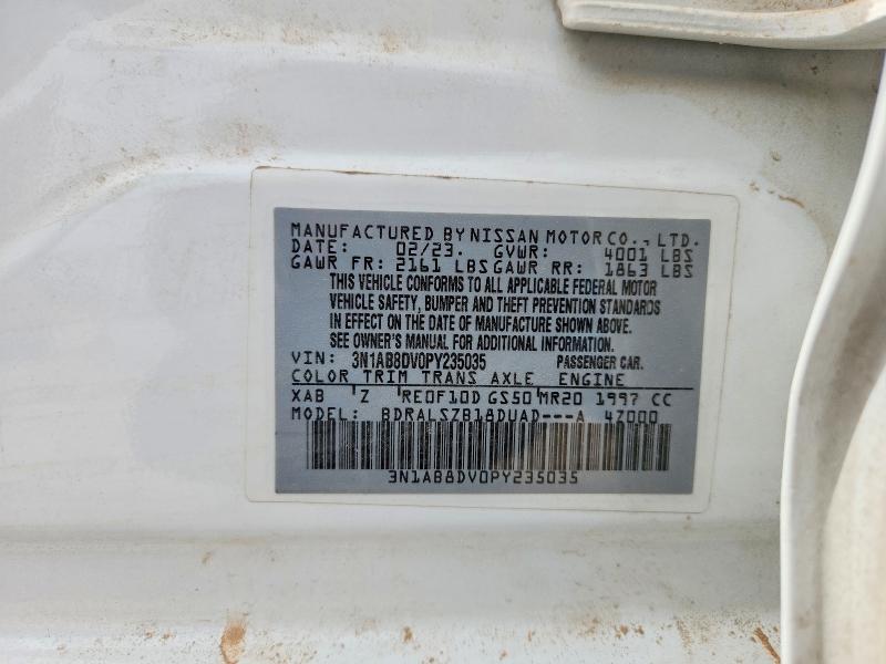 Продажа на аукционе авто 2023 Nissan Sentra, vin: 3N1AB8DV0PY235035, номер лота: 56894946