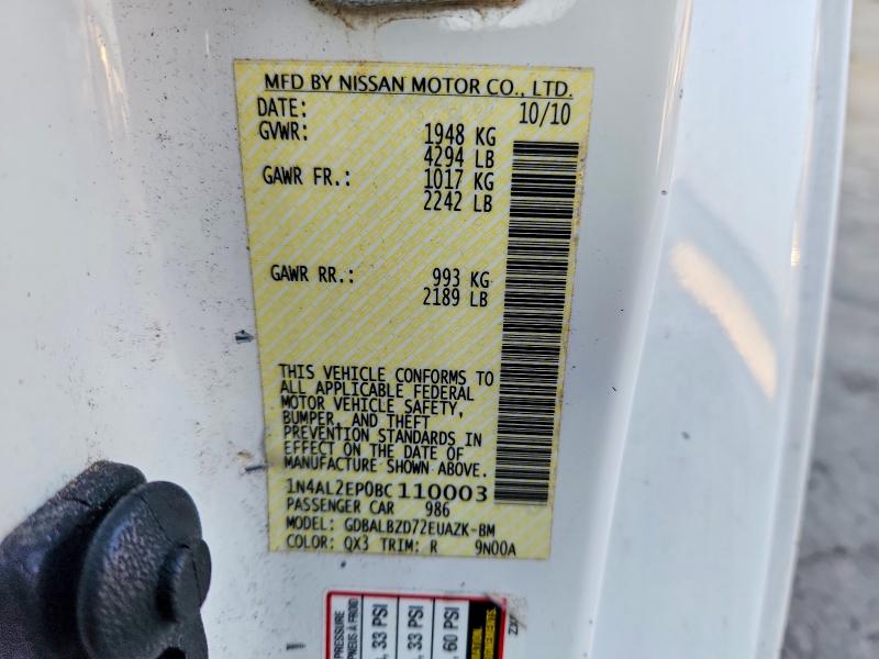 Продаж на аукціоні авто 2011 Nissan Altima, vin: 1N4AL2EP0BC110003, номер лоту: 57992016