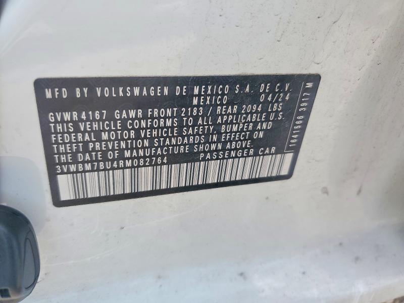 2024 Volkswagen Jetta მანქანა იყიდება აუქციონზე, vin: 3VWBM7BU4RM082764, აუქციონის ნომერი: 56855786