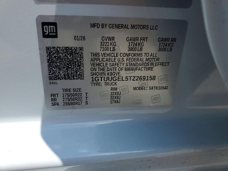 2026 Gmc Sierra მანქანა იყიდება აუქციონზე, vin: 1GTUUGEL5TZ269158, აუქციონის ნომერი: 56621956