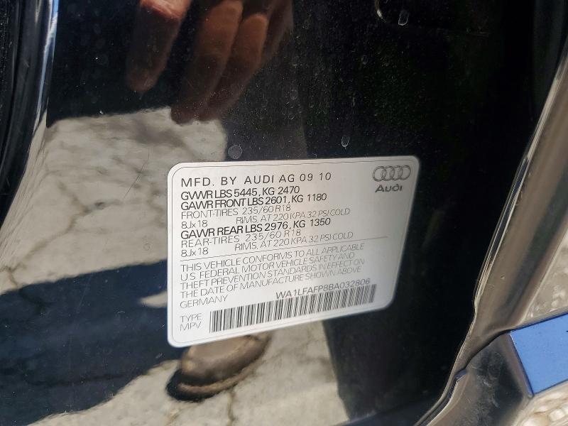 Продажа на аукционе авто 2011 Audi Q5, vin: WA1LFAFP8BA032806, номер лота: 56493626