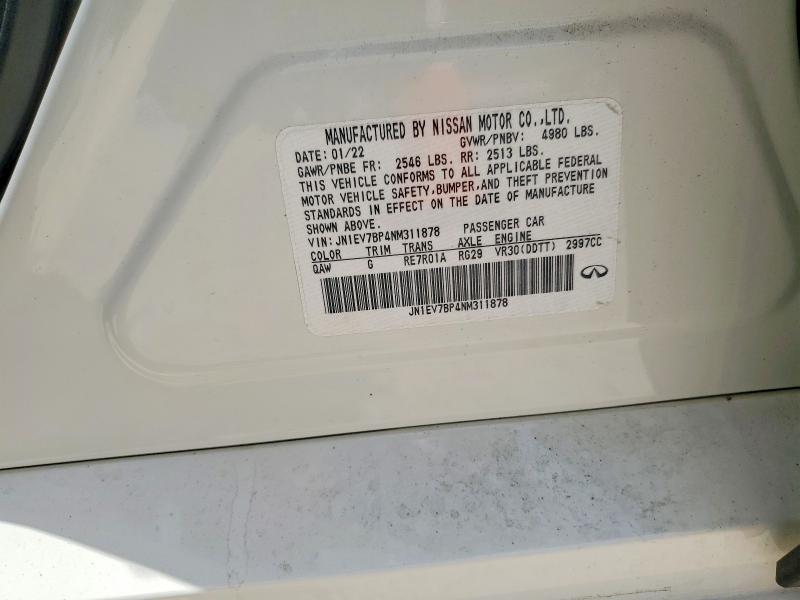 Aukcja sprzedaży 2022 Infiniti Q50, vin: JN1EV7BP4NM311878, numer aukcji: 57603966