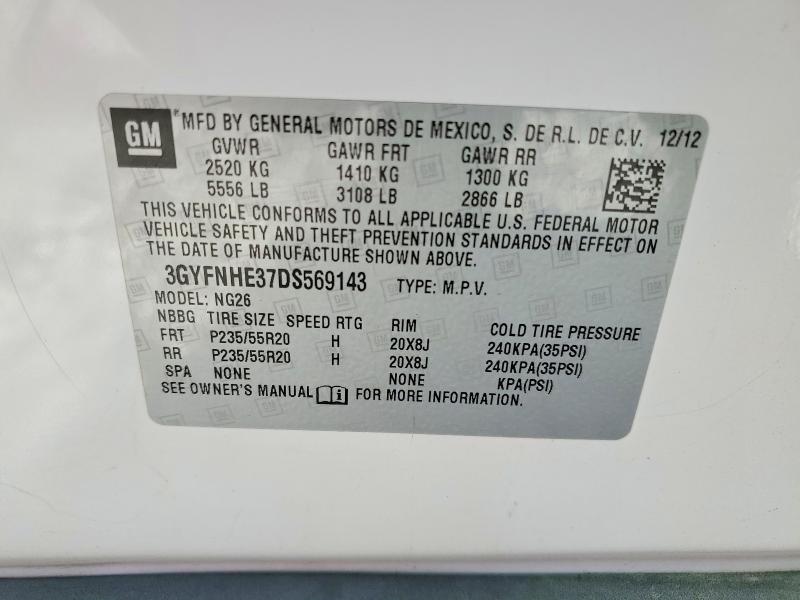 Продаж на аукціоні авто 2013 Cadillac Srx, vin: 3GYFNHE37DS569143, номер лоту: 57899796