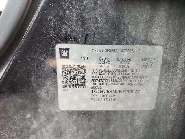 Aukcja sprzedaży 2019 Chevrolet Cruze, vin: 1G1BC5SM2K7116073, numer aukcji: 54845346