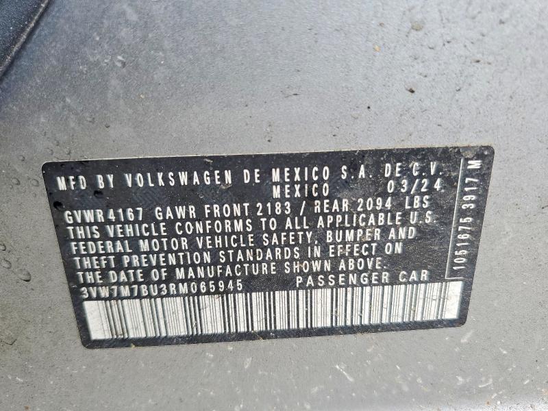 Aukcja sprzedaży 2024 Volkswagen Jetta, vin: 3VW7M7BU3RM065945, numer aukcji: 55379546