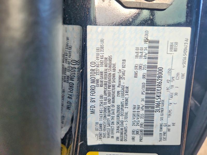 Продажа на аукционе авто 2018 Lincoln Mkz, vin: 3LN6L5KUXJR628000, номер лота: 57466866
