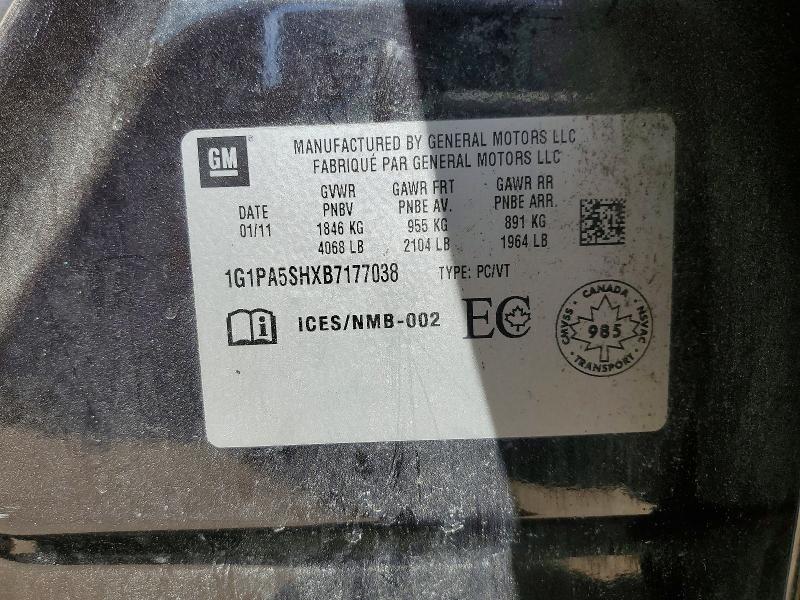 55902316 :رقم المزاد ، 1G1PA5SHXB7177038 vin ، 2011 Chevrolet Cruze مزاد بيع