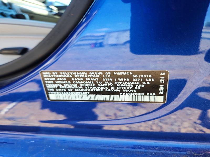 Продажа на аукционе авто 2016 Volkswagen Passat, vin: 1VWBT7A34GC069667, номер лота: 57325786