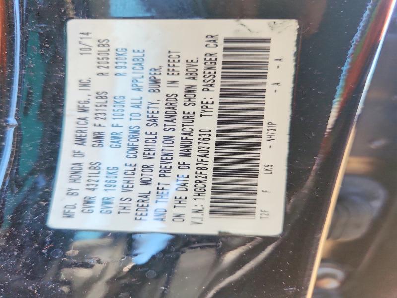 2015 Honda Accord მანქანა იყიდება აუქციონზე, vin: 1HGCR2F87FA037630, აუქციონის ნომერი: 55696116
