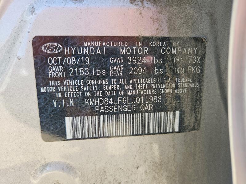 Продажа на аукционе авто 2020 Hyundai Elantra, vin: KMHD84LF6LU011983, номер лота: 55808966
