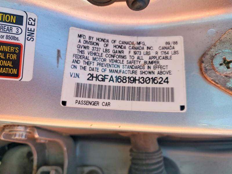 Продаж на аукціоні авто 2009 Honda Civic, vin: 2HGFA16819H301624, номер лоту: 57435186