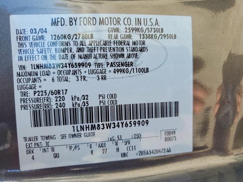 Продаж на аукціоні авто 2004 Lincoln Town Car, vin: 1LNHM83W34Y659909, номер лоту: 55579666