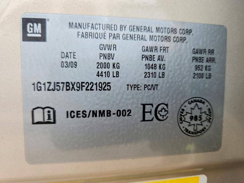 Продажа на аукционе авто 2009 Chevrolet Malibu, vin: 1G1ZJ57BX9F221925, номер лота: 55823246