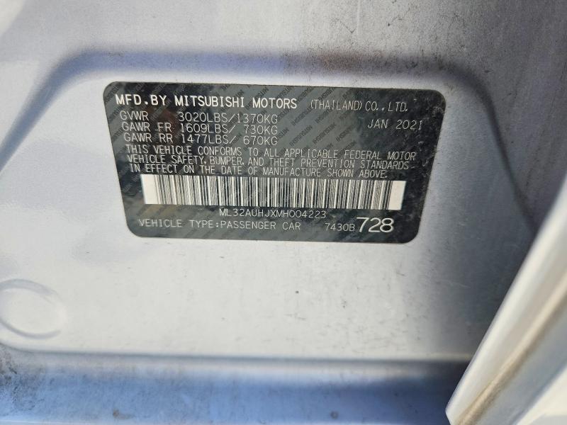 Продаж на аукціоні авто 2021 Mitsubishi Mirage, vin: ML32AUHJXMH004223, номер лоту: 57321486