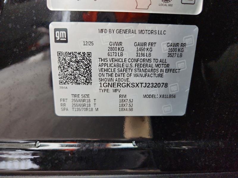 Продажа на аукционе авто 2026 Chevrolet Traverse, vin: 1GNERGKSXTJ232078, номер лота: 73341075